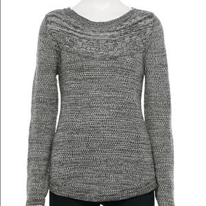 CROFT & BARROW Cable Knit Yoke Boatneck Sweater ❤️